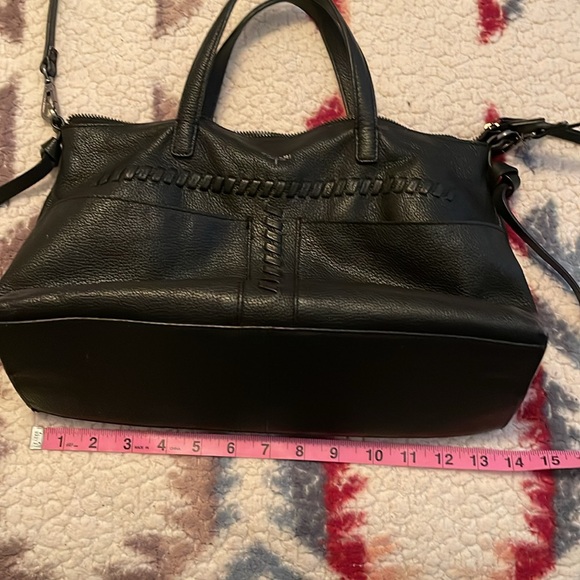T Tahari "Skyler" Pebbled Leather Whipstitched Satchel w/ Removable Strap - Picture 12 of 15